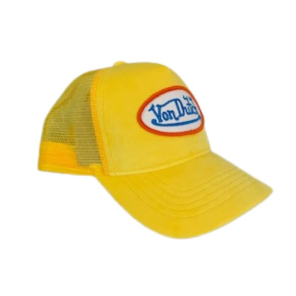 VON DUTCH HOLLYWOOD VELVET TRUCKER HAT IN YELLOW NWT - Picture 8 of 12